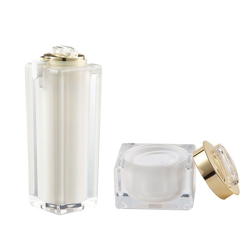 30ml 50ml luxury skincare acrylic plastic bottles cosmetic packaging cream lotion pump jar and bottles set