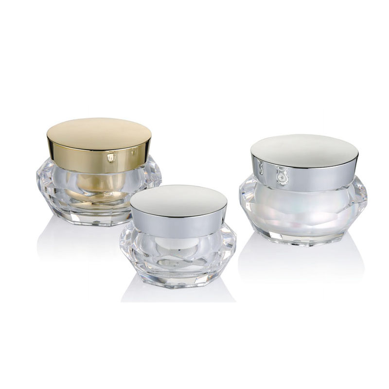 30g 50g diamond acrylic cream jar with gold or sliver top for cosmetic packaging