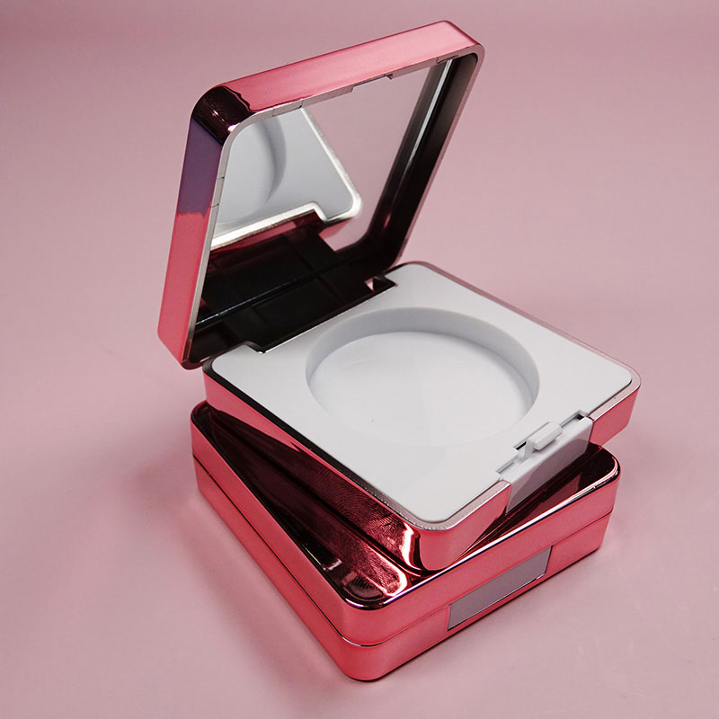 Square case round inner pan rose pink gold single eyeshadow pan packaging blush case