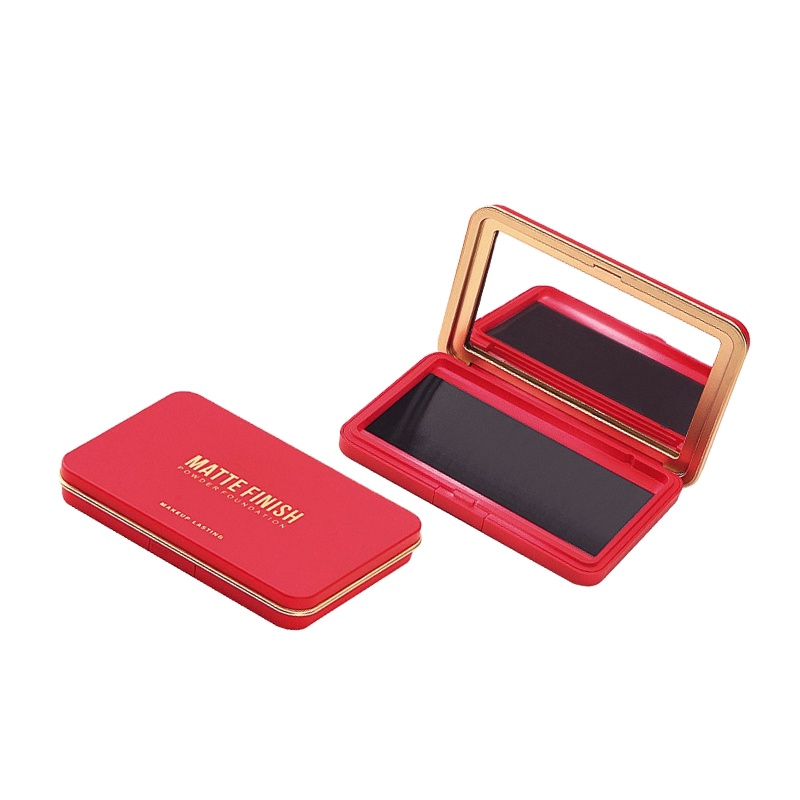 2022 matte finish customize logo cosmetic case with mirror single color eyeshadow palette packaging