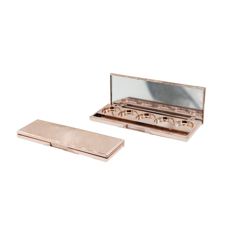 2022 new design wholesale private label rose gold 6 color compact packaging container customized eyeshadow palette