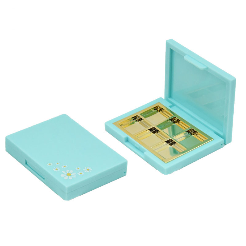new arrival private label 6 colors square empty eyeshadow palette box eyeshadow container packaging