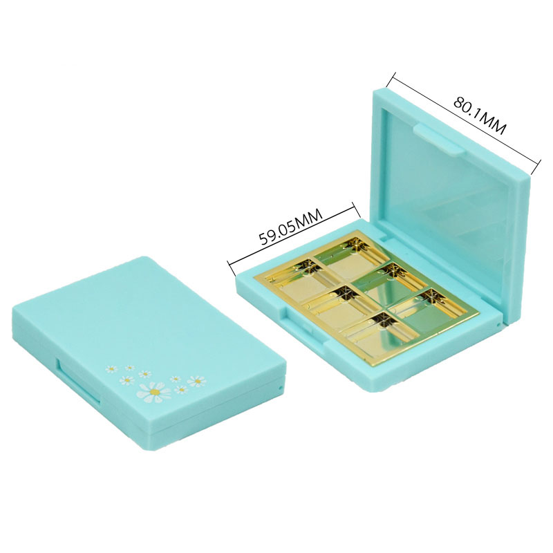new arrival private label 6 colors square empty eyeshadow palette box eyeshadow container packaging