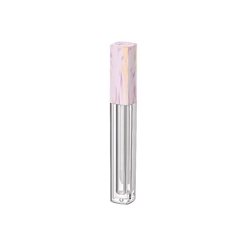 Popular rectangular pretty cosmetic packaging unique water-transfering cap lip gloss tubes