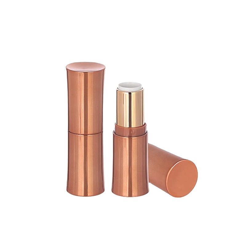 2022 New fashion cosmetic container round glitter rose gold empty lipstick tube packaging