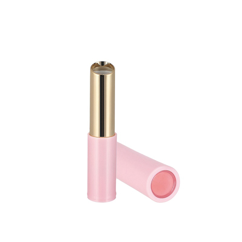 2022 new design pretty kids lip balm tube matte pink round elegant lipstick tube packaging