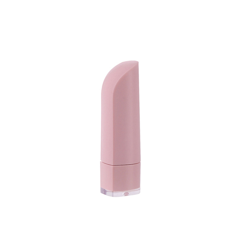 unique design elegant lip stick tube magnet clear base matte light pink lipstick container