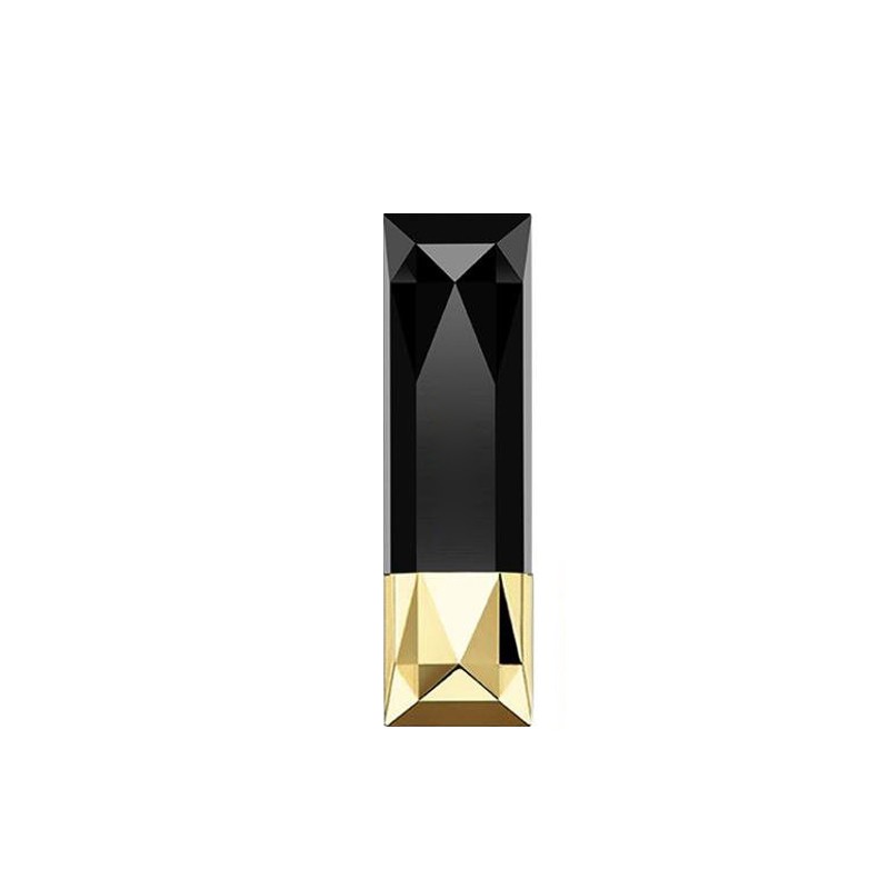 high end custom label plastic rhombus shape gold buttom black square empty luxury lipstick container tube