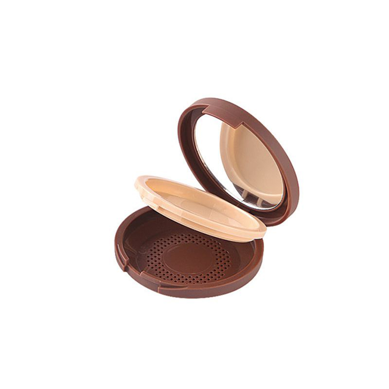 2022 simple design Fast Delivery round shape 55mm customizable with mirror compact powder container