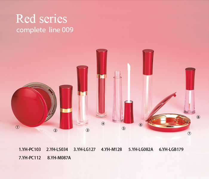 Ribbon red makeup packaging containers