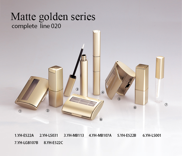 Matte golden  makeup packaging