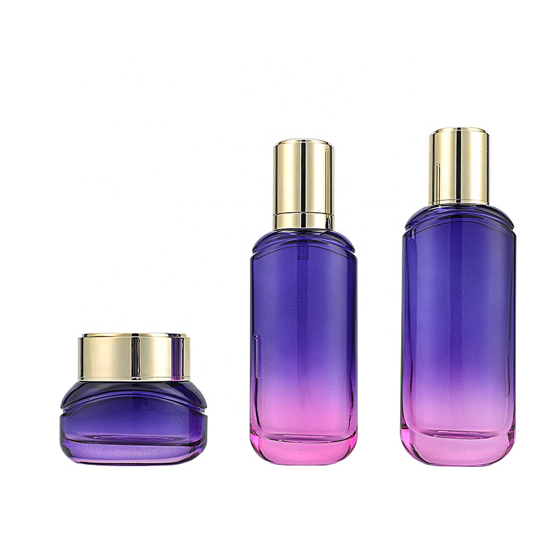 Cosmetic glass bottle set skincare cosmetic bottle packaging container manufacturer