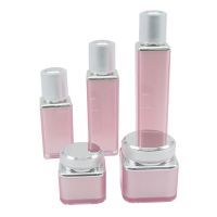 30g 50g Refillable Acrylic Cosmetic Bottles With Screw Lid Square Shape Travel Jar Pot Makeup Face Cream Eye Cream Jars