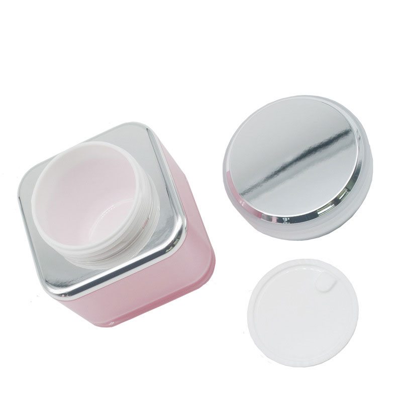 30g 50g Refillable Acrylic Cosmetic Bottles With Screw Lid Square Shape Travel Jar Pot Makeup Face Cream Eye Cream Jars