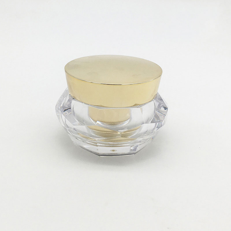 30g 50g diamond acrylic cream jar with gold or sliver top for cosmetic packaging