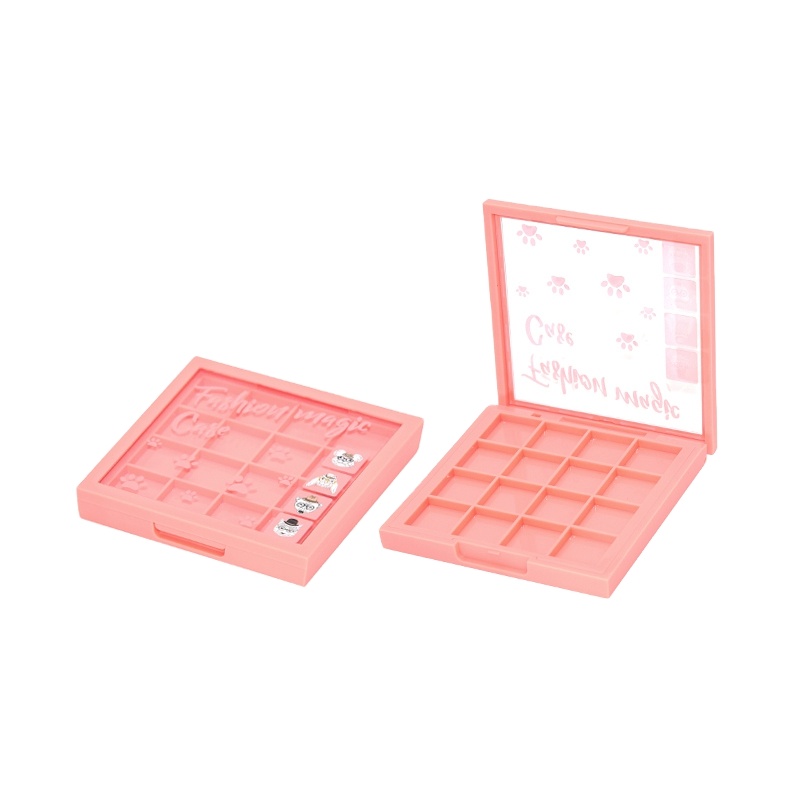 2022 factory price young pink design 16 color with window eyeshadow palette packaging