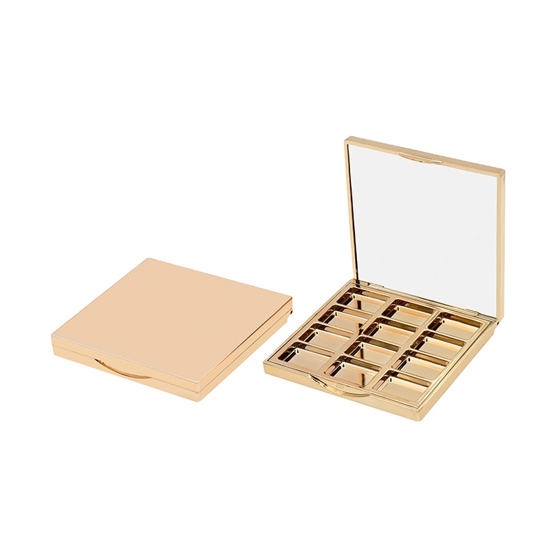 New trading rose gold square eye shadow palette with mirror 12 color empty luxury eye shadow case