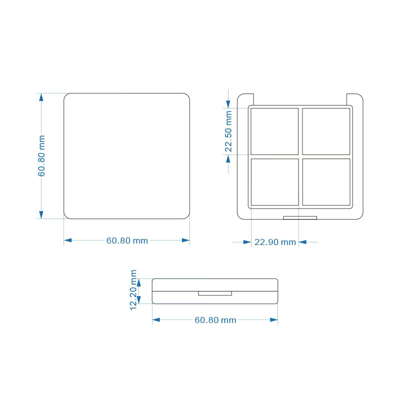 2022 Simple classy design custom 4 color transparent eyeshadow palette packaging