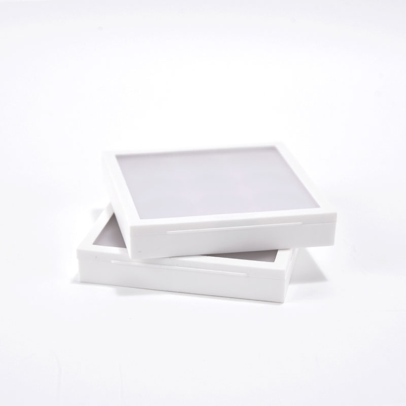 9 color custom clear square plastic magnetic frosted lid matte white empty eyeshadow -palette eyeshadow case packaging