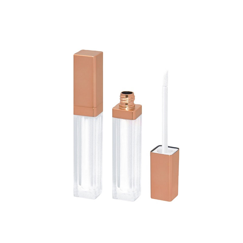 Hot sale elegant cosmetic packaging for private label custom rose gold square lip gloss tube