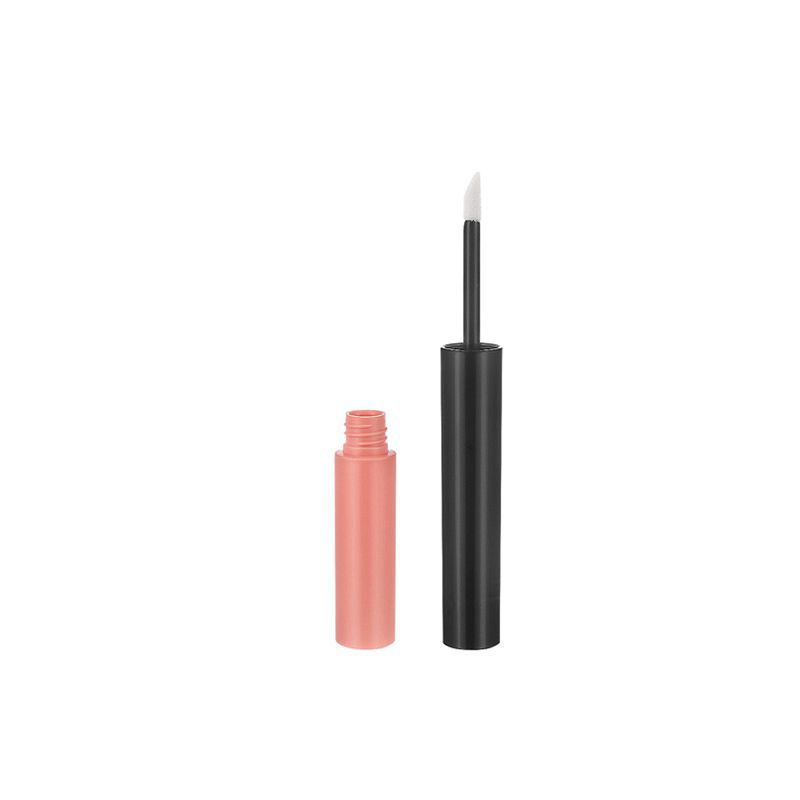 2022 new design two color stitching cosmetic packaging 4.5ml black pink round lipgloss tube empty lip gloss tube