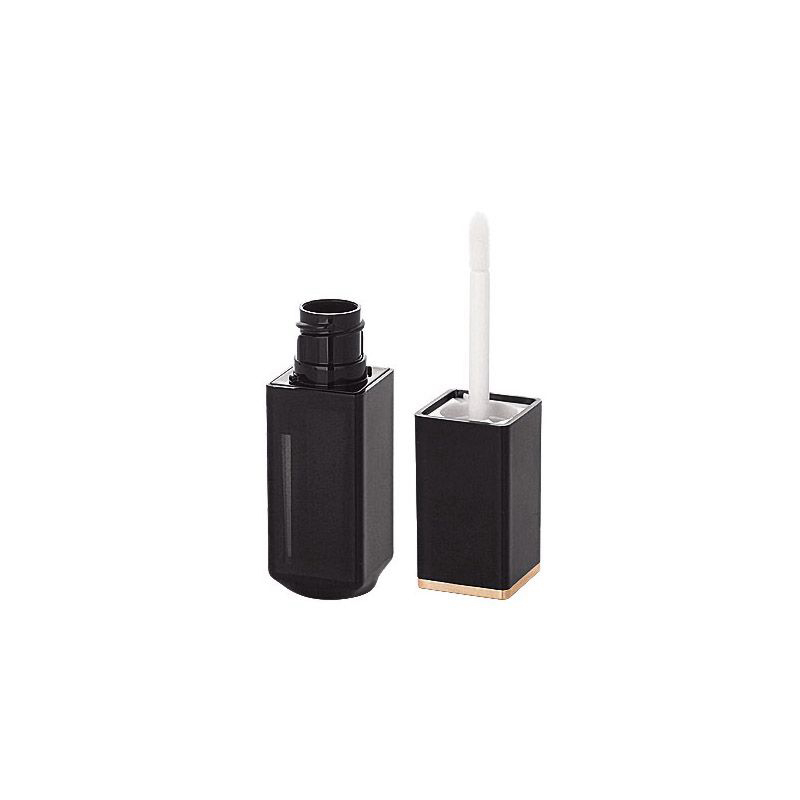 Factory wholesale cheap cosmetic packaging 3.5ml cubby black cube lipgloss tube customized black square lip gloss tube