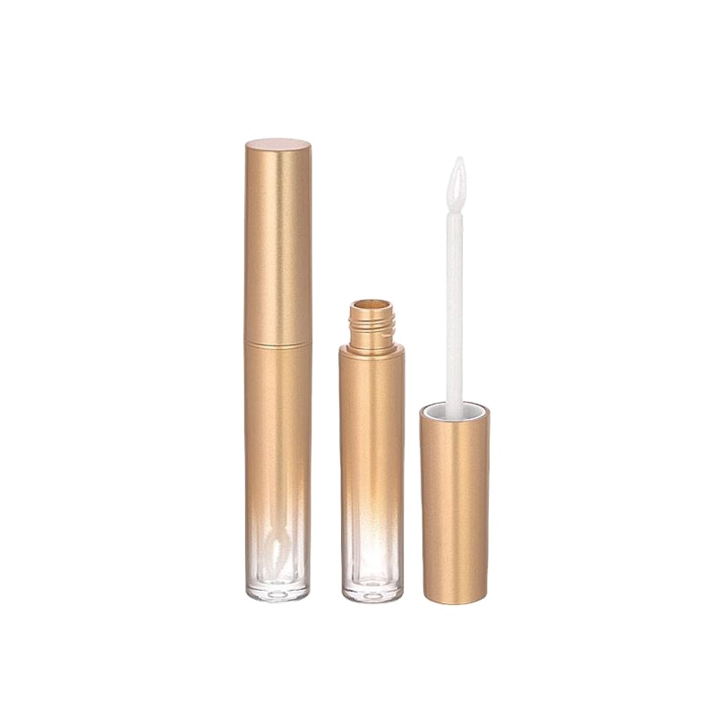 hot sale cosmetic packaging gradual change elegant gold round lip gloss tube