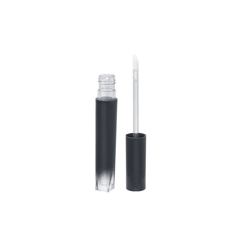 new design glossy cosmetic gradually black gradient lipgloss case color packaging customized 6ml matte black oem lipgloss tubes