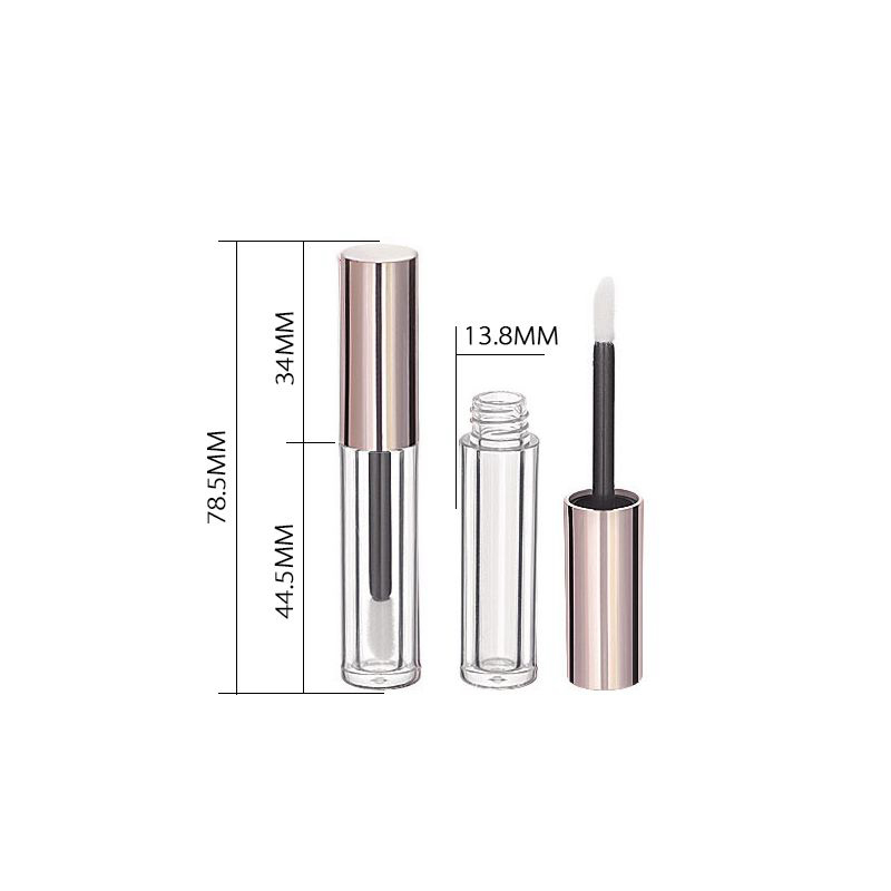 High quality wholesale make up packaging for private label custom glitter brown lid lip gloss tube