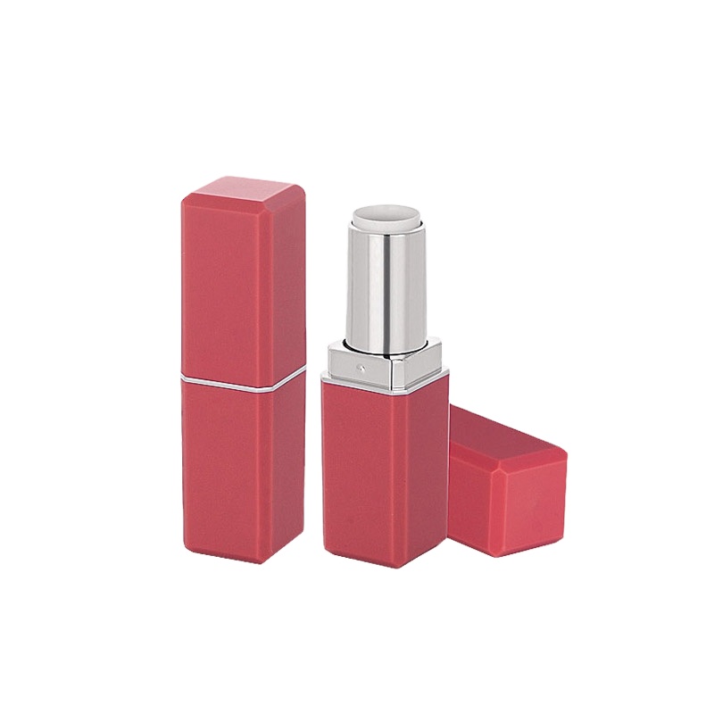 2022 new design pretty kids lip balm tube 3ml fuchsia square elegant lipstick tube packaging