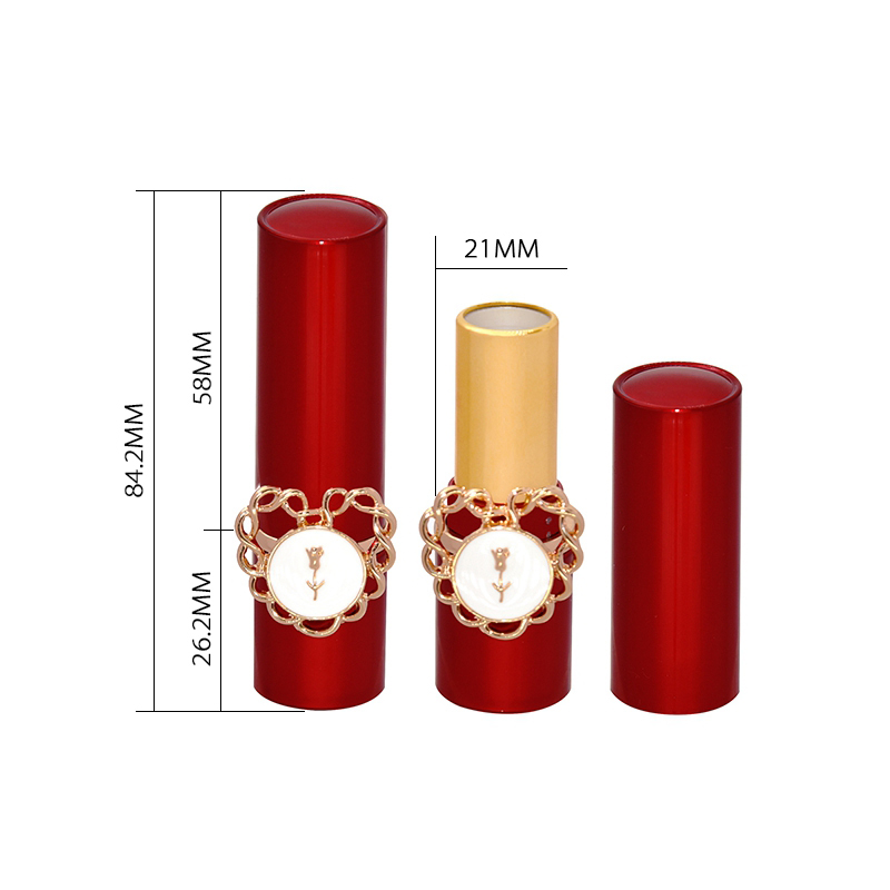 2022 new design elegant lipstick tube with deer decoration multiple color cute round lipstick tube