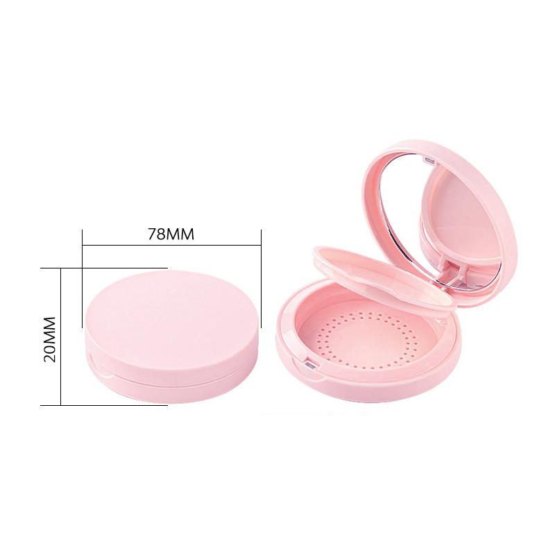 New design 2022 round empty plastic case with mirror magnet switch powder compact