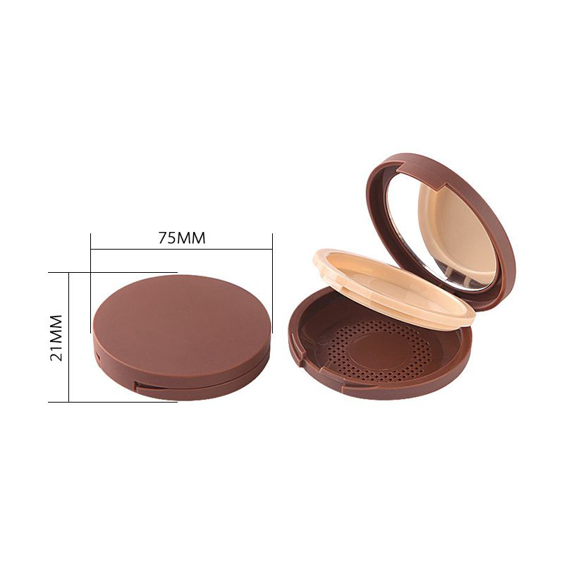 2022 simple design Fast Delivery round shape 55mm customizable with mirror compact powder container