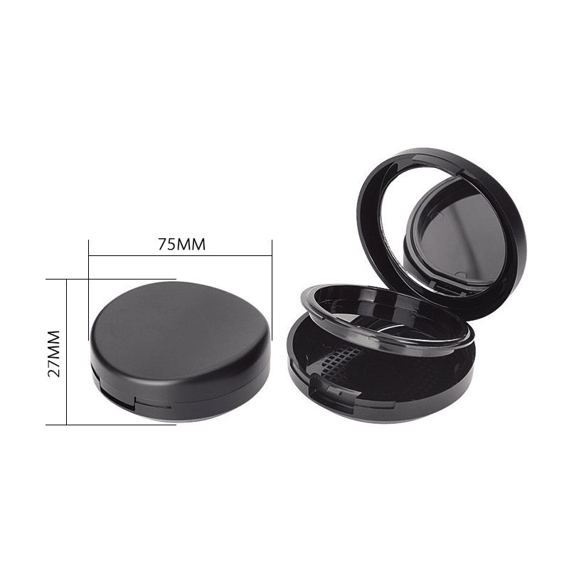 2022 new design good quality round shape customizable with mirror compact powder case