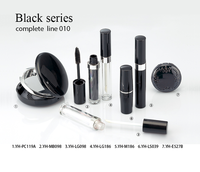 Black makeup set packaging