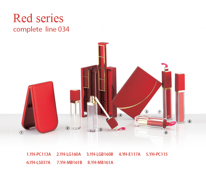 Ribbon red makeup packaging containers