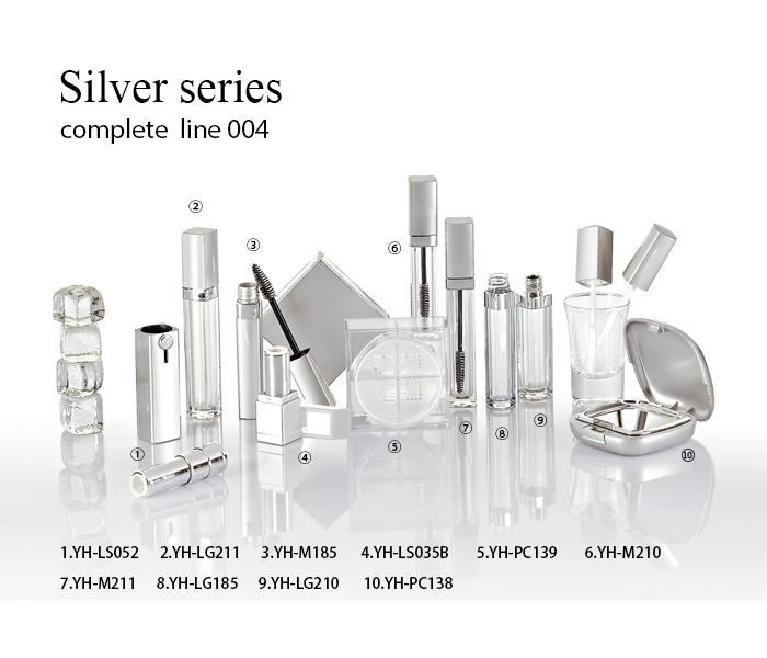 silver makeup packaging containers