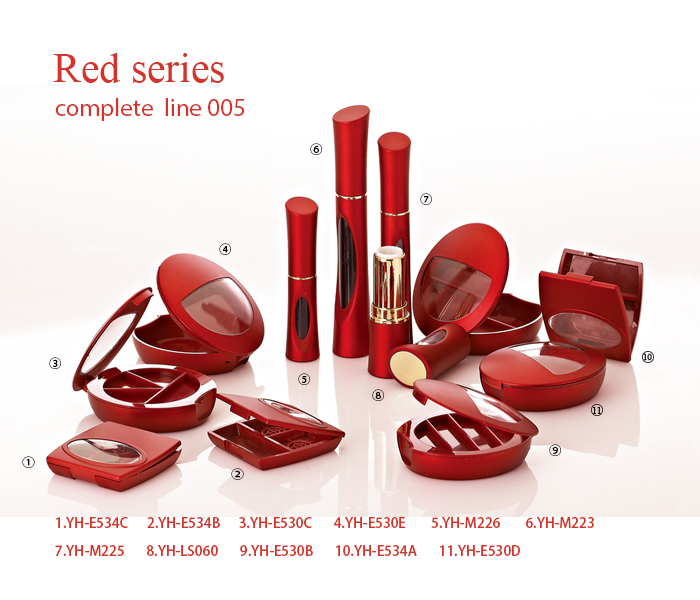 Red makeup packaging containers