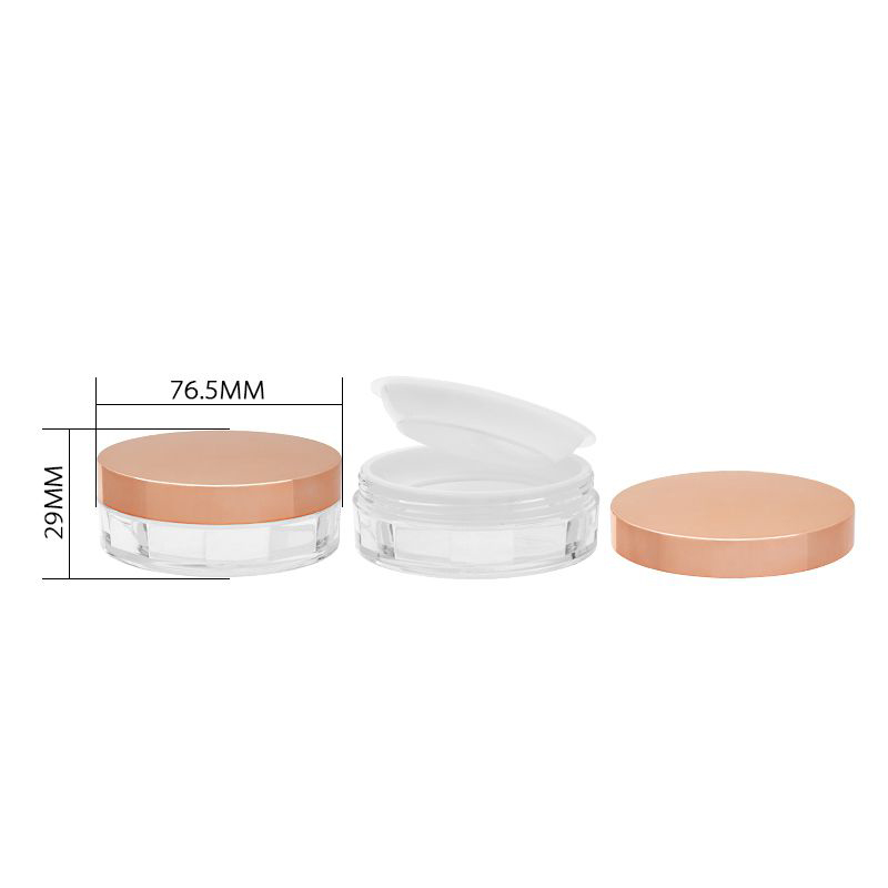 2022 new design source factory round 8 gram travel cosmetic packaging elasticated net Sifter loose powder container