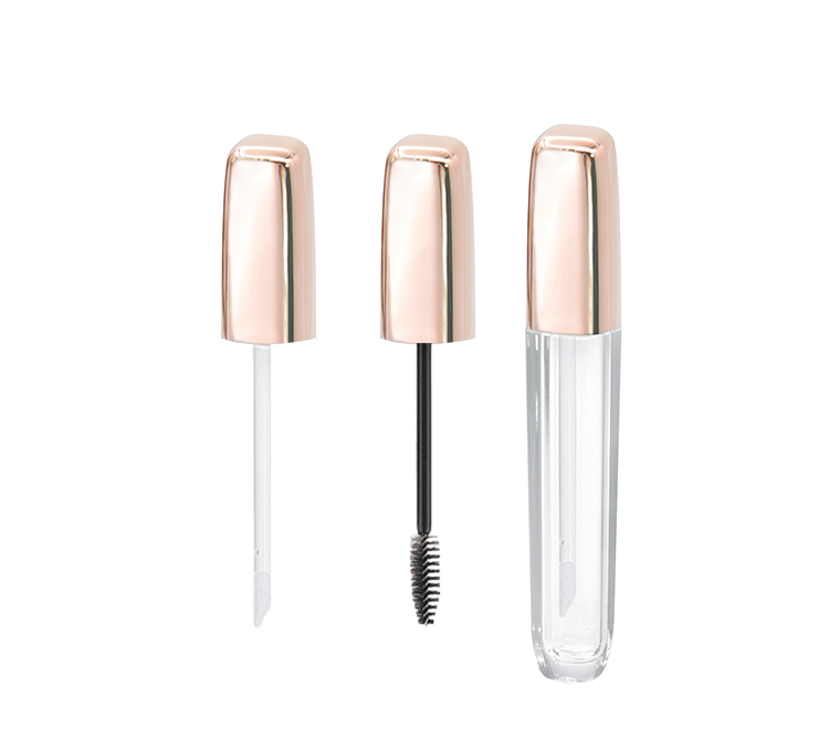wholesale new design plastic mascara lipgloss tube packaging 3ml 6ml luxury unique empty rose gold lip gloss wand tube