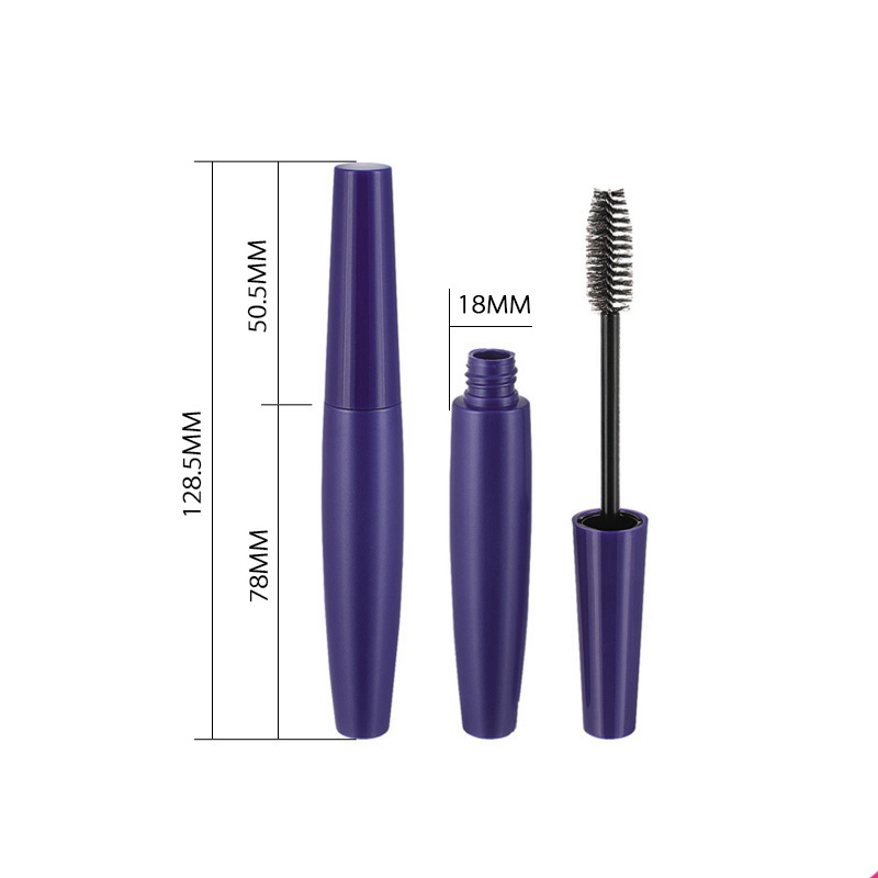 2021 new design glossy purple 5ml lipgloss tube eyelash serum wand tube custom empty fat eyebrow mascara tube with brush
