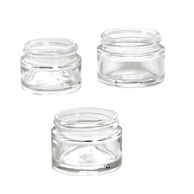 Hot sale 50ml 60ml 100ml clear glass jar for cream bodycare with plastic cap
