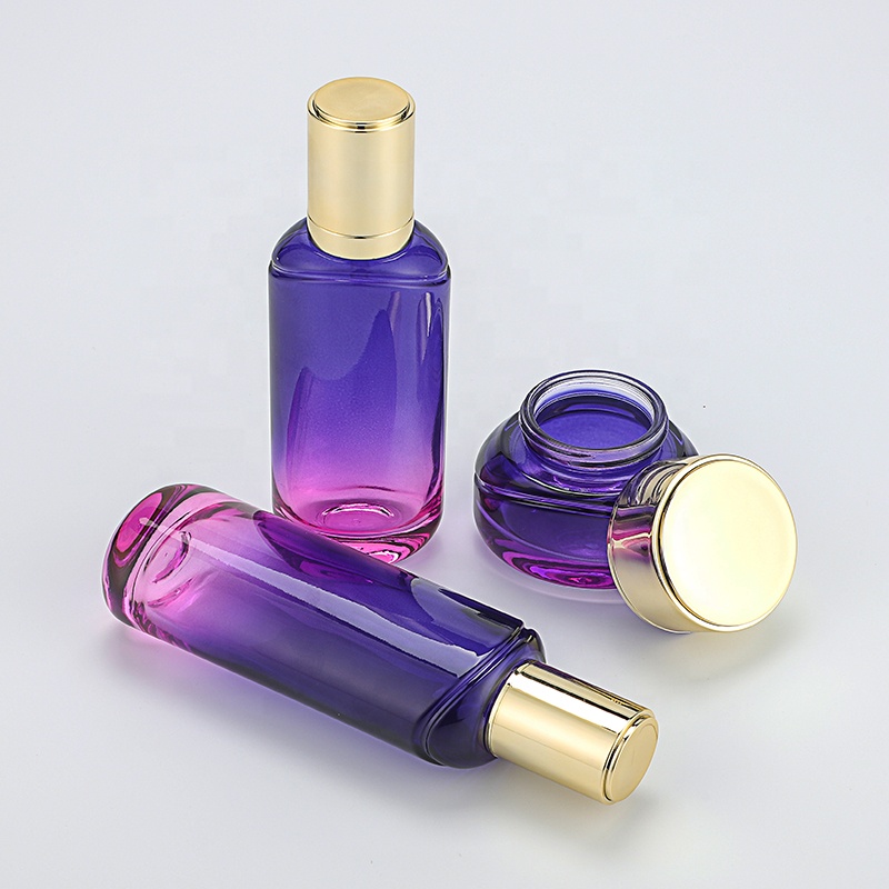 Cosmetic glass bottle set skincare cosmetic bottle packaging container manufacturer