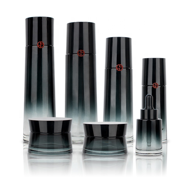 Luxury Cosmetic skincare packaging glass bottle set Armani same style skincare packaging container supplier